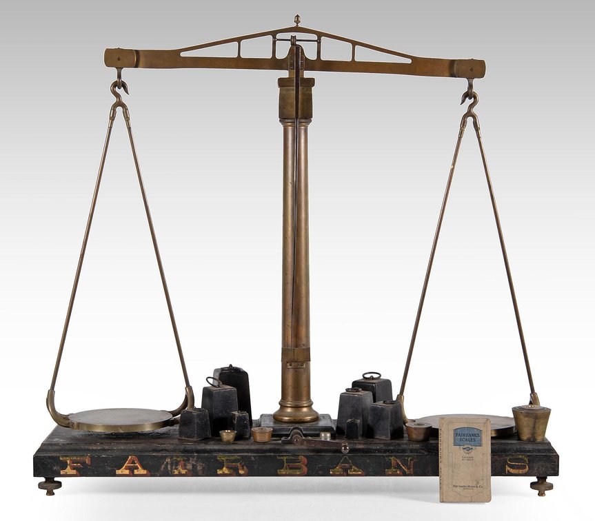 Large Antique Fairbanks Bronze Balance Scale