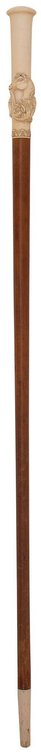 Antique Equestrian Carved Walking Stick