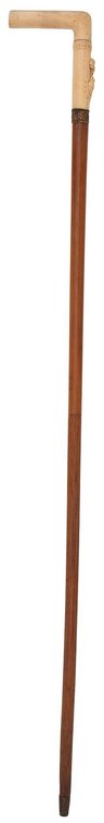 English Carved Dog Walking Stick