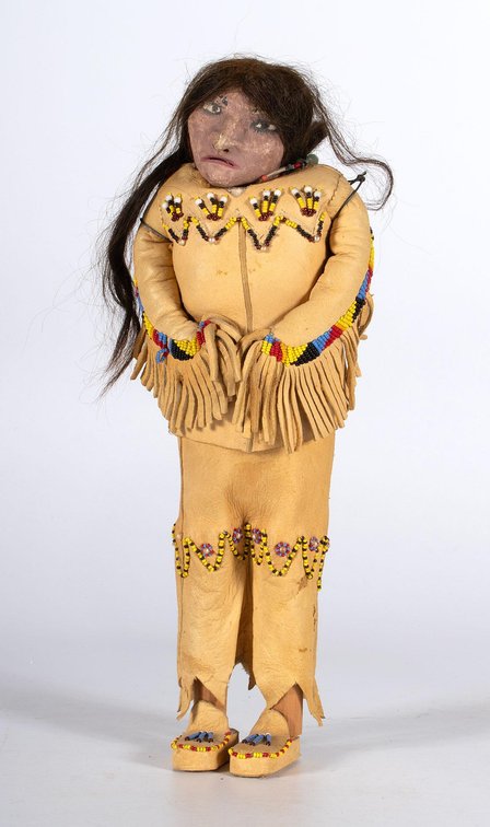 Native American Beaded Hide Doll