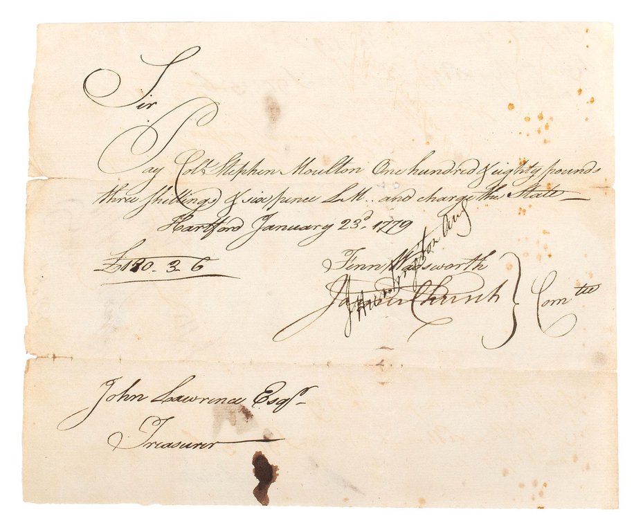 1779 Revolutionary War Pay Order