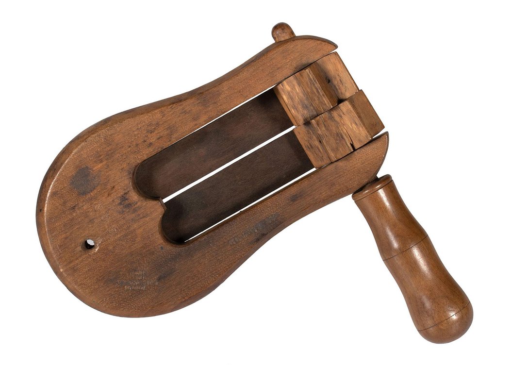 Wooden Naval Alarm Battle Rattle Stamped USS Santee