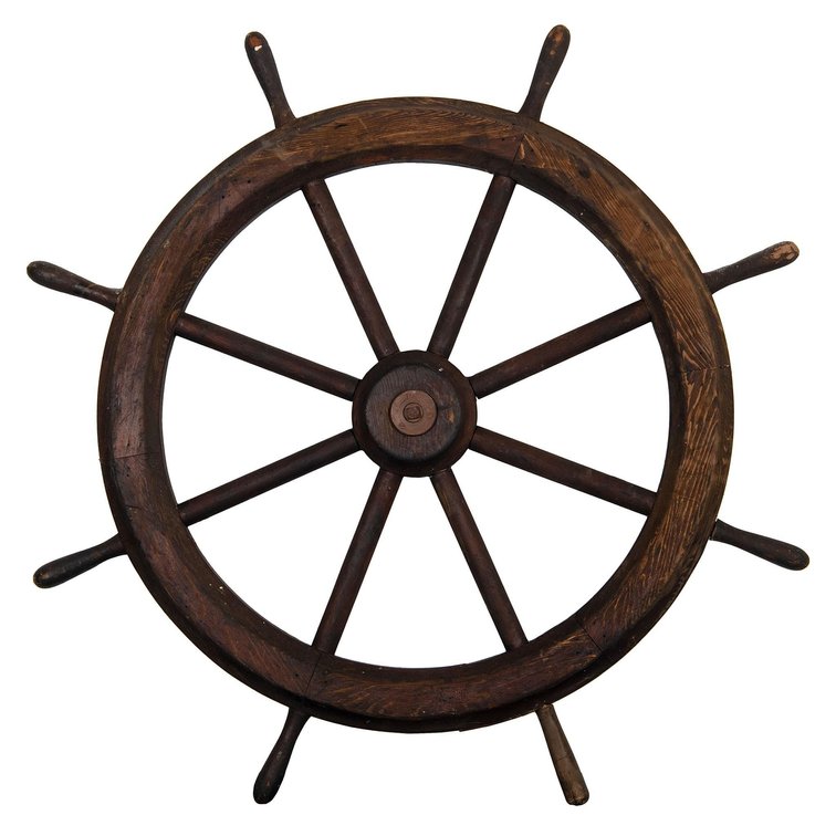 Antique Maritime Large Nautical Ships Wheel