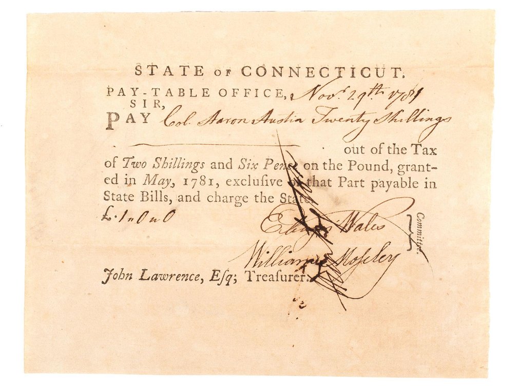 Original US Revolutionary War 1781 Pay Order