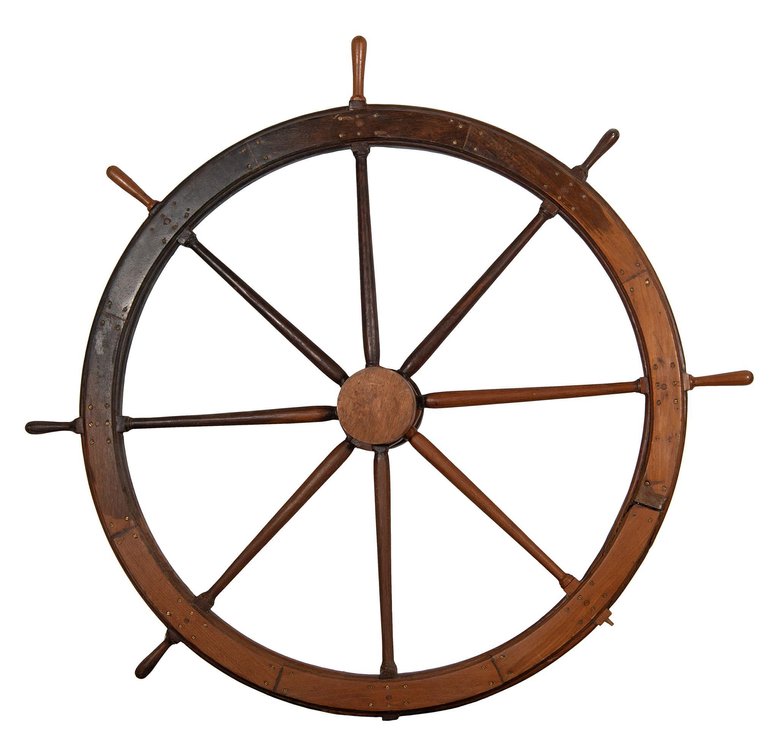 Antique Maritime Large Nautical Ships Wheel