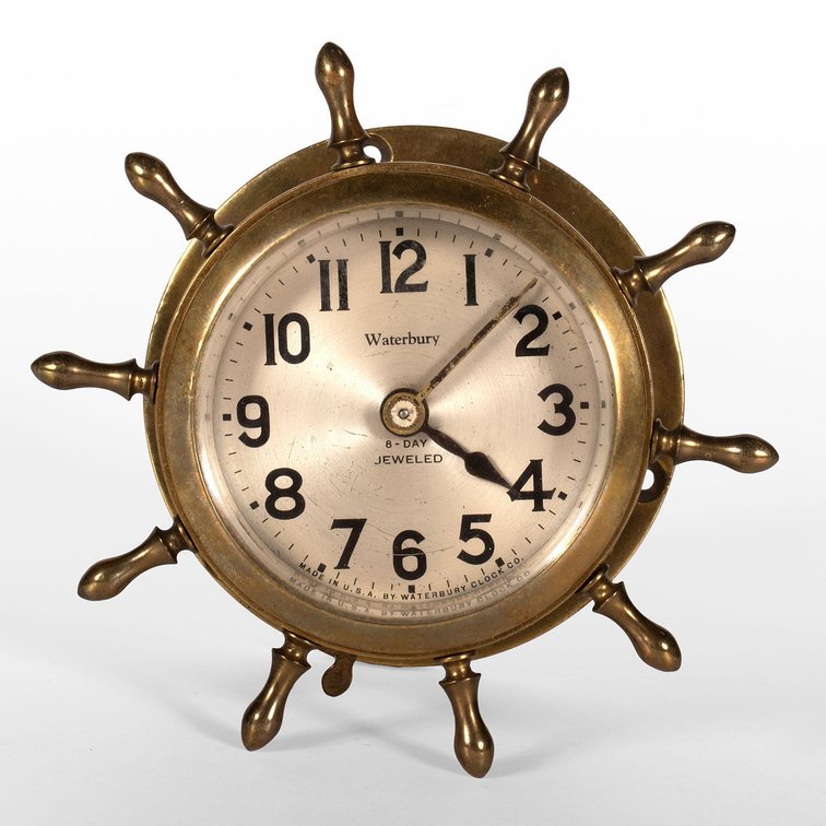 Waterbury Commodore Ships Clock Wall Mount