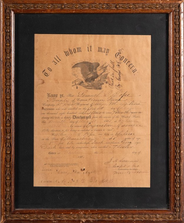 American Civil War Discharge Paper