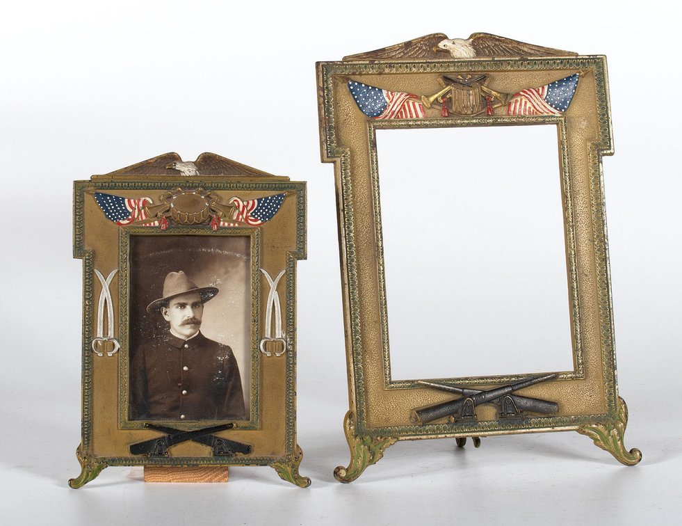 A Pair of Cast Iron Patriotic Picture Frames