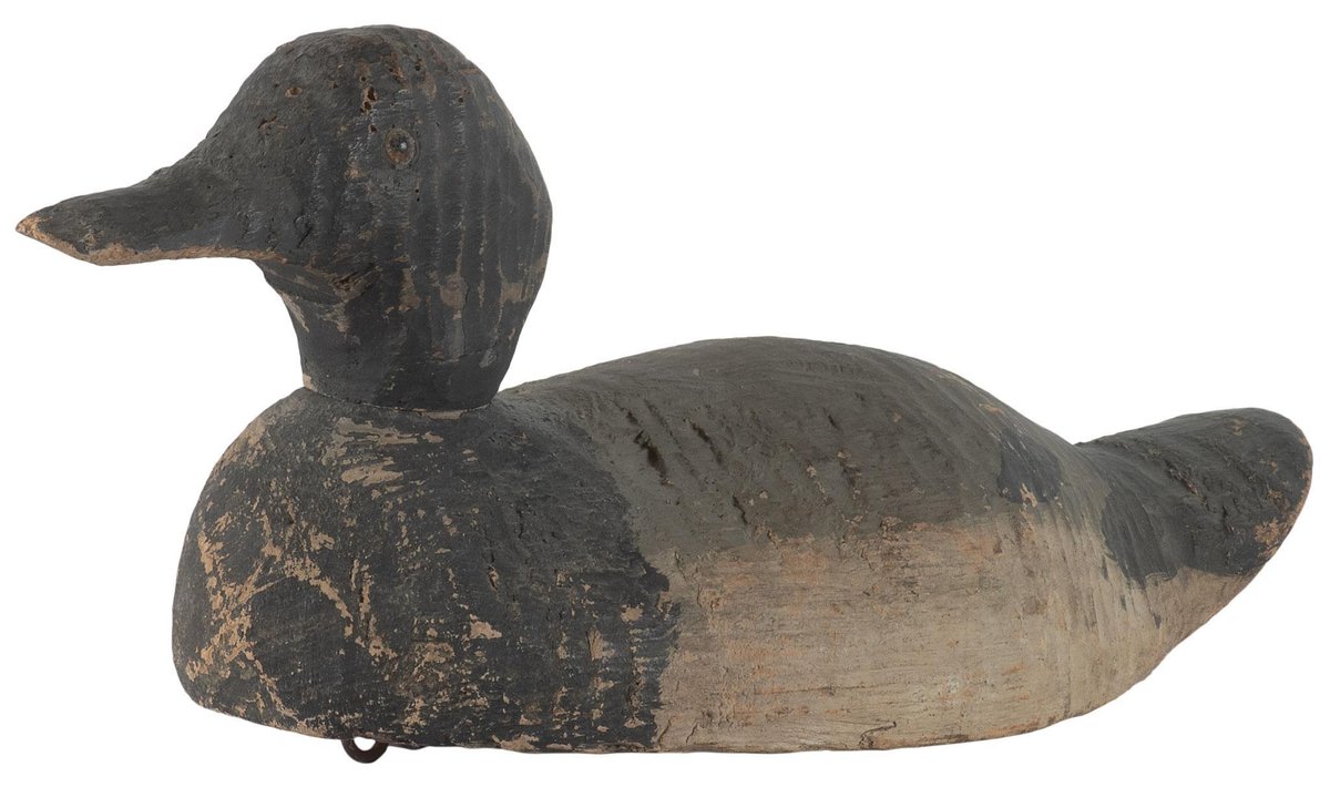 Antique Carved and Painted Bluebill Duck Decoy