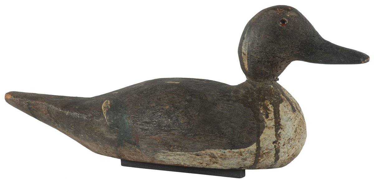 Antique Mallard Duck Decoy with Glass Eyes