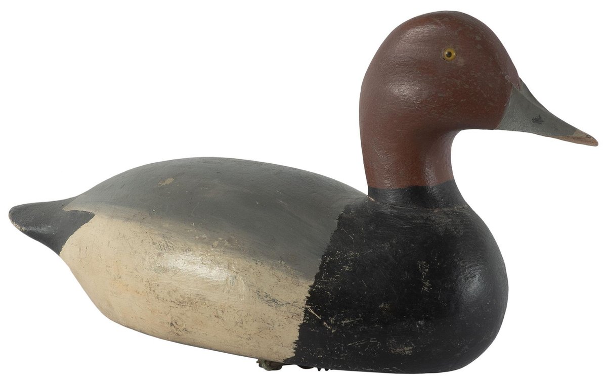 Antique Red Head Duck Decoy
