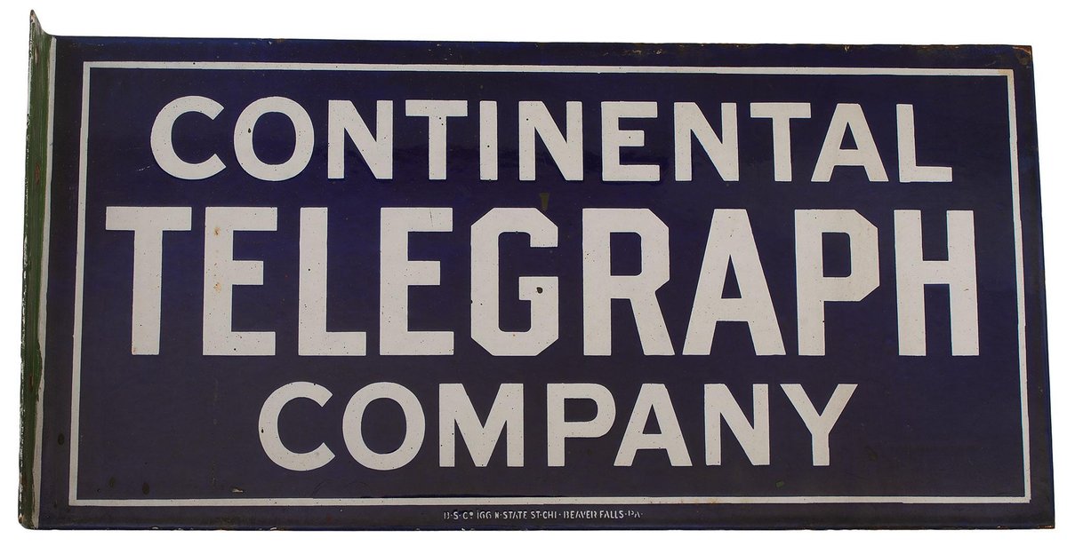 Continental Telegraph Painted Porcelain Sign