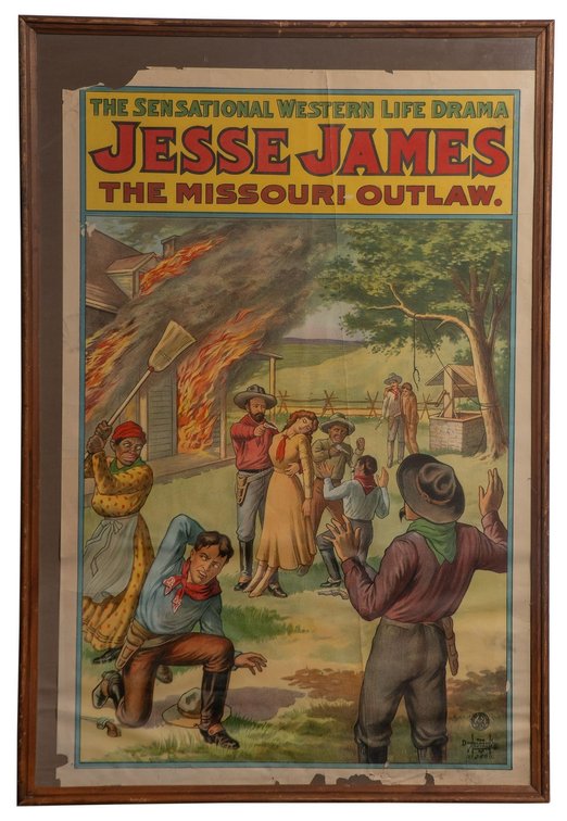 Jesse James Missouri Outlaw Chromolithographic Poster