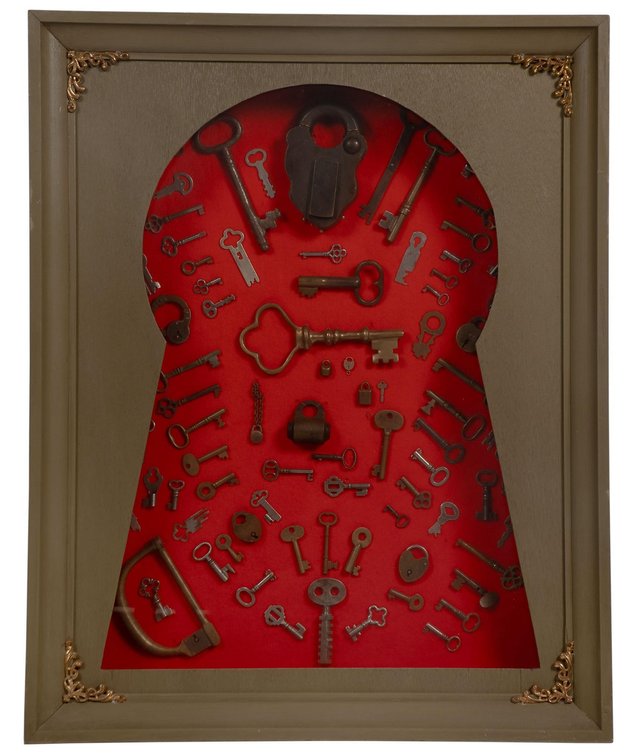 Vintage Skeleton Key Shadowbox Display