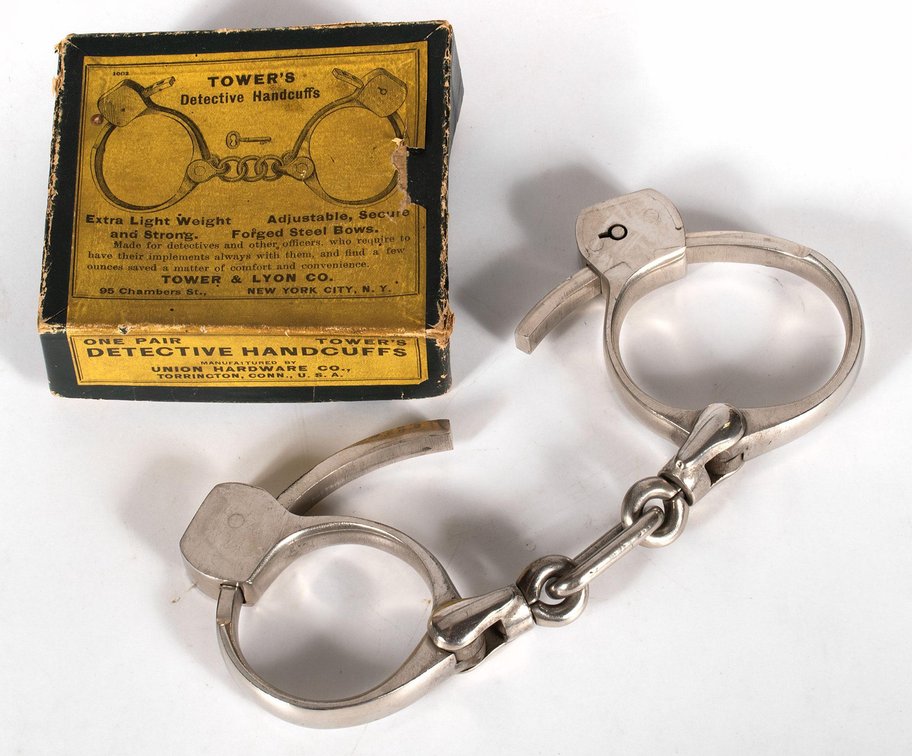 Pair of Union Hardware Co. Double Lock Handcuffs