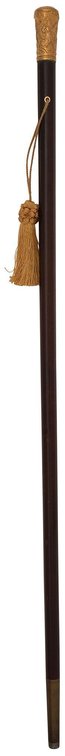 Continental Walking Stick with Gold Filled Knob Handle