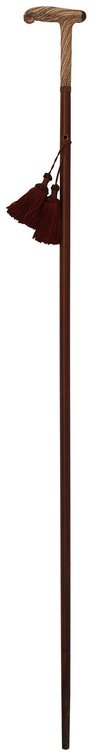 Continental Leaf and Filigree Handled Walking Stick