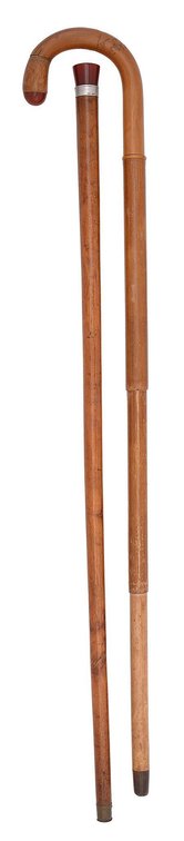 Two Continental Red Bakelite Handled Walking Sticks
