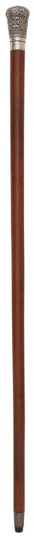 Fine Continental Chased Silver Walking Stick