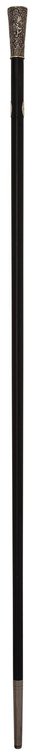 Fine Continental Chased Silver Walking Stick