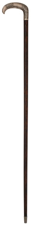 A Fine Sterling Silver Foliate Decorated Walking Stick