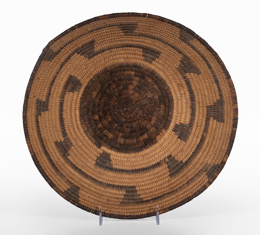 Antique Pima Coiled Basket Tray