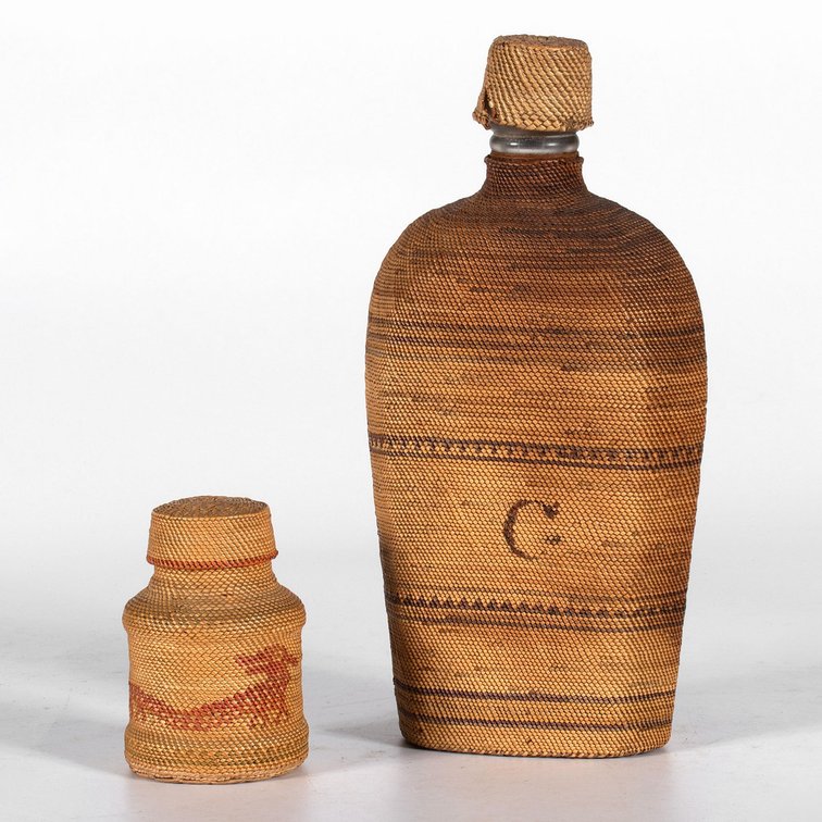 Northwest Coast Basketry Covered Bottles