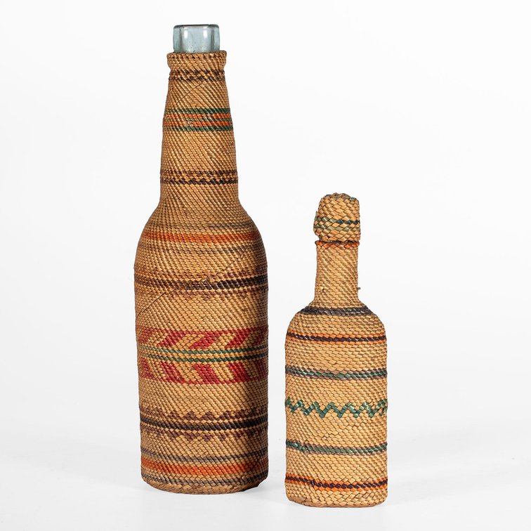 Northwest Coast Basketry Covered Bottles