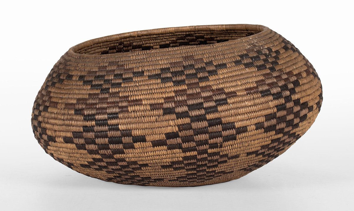 Native American Maidu Coiled Basket