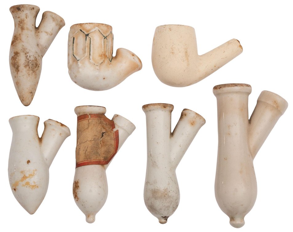 Grouping of 19th Century Porcelain Pipes