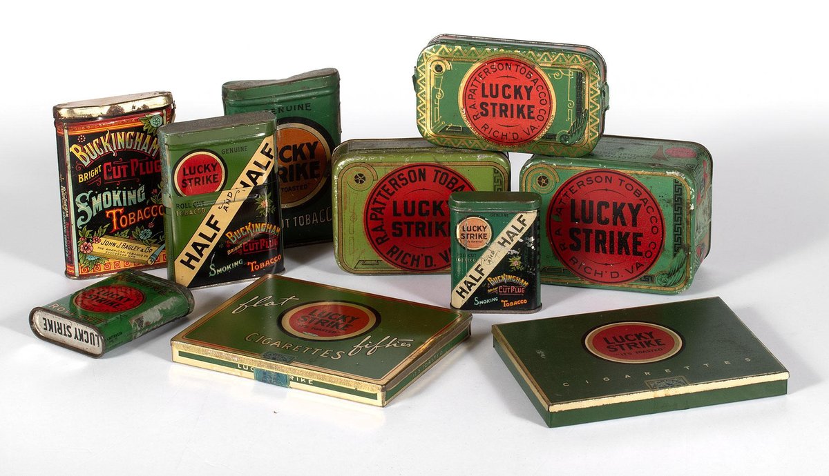 Grouping of Lucky Strike and Buckingham Tobacco Tins