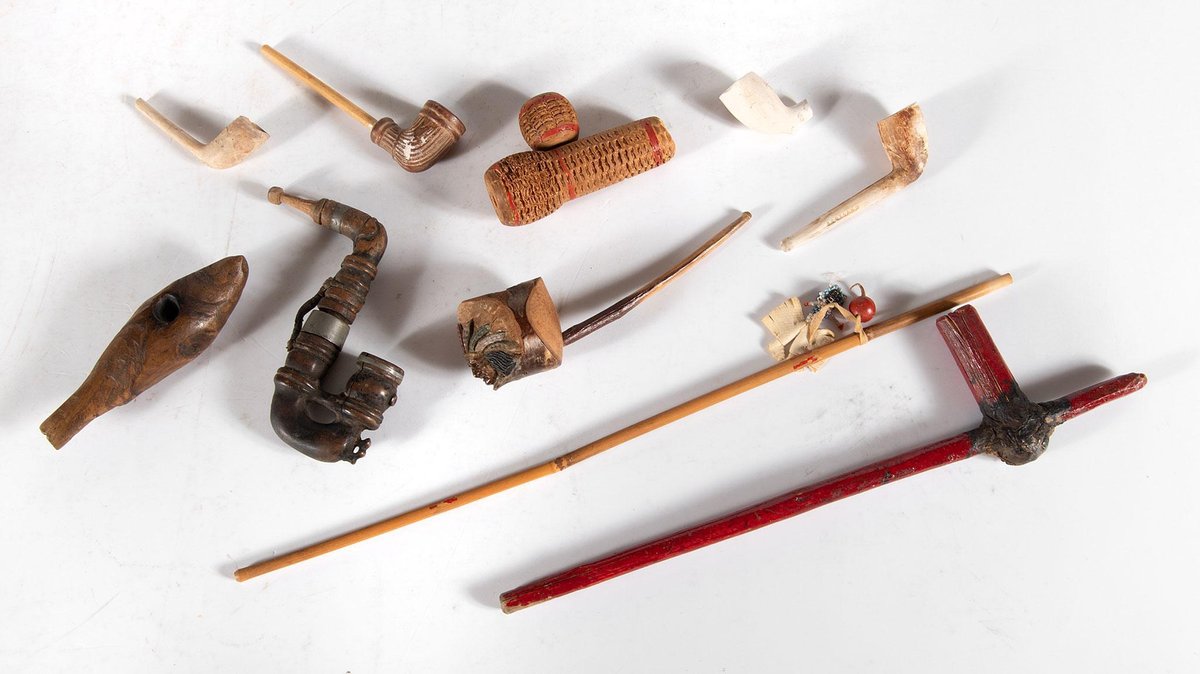 Grouping of Early American Tobacco Pipes