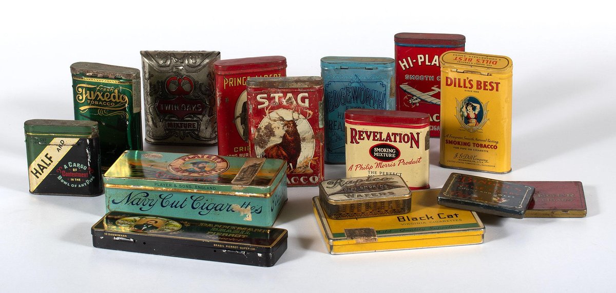 Grouping of Antique Litho Tobacco Tins