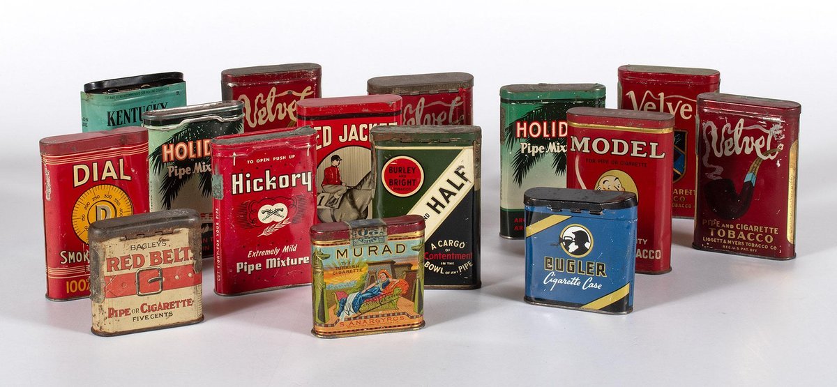 Grouping of Antique Litho Tobacco Tins