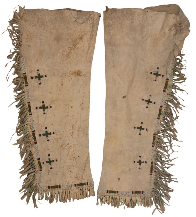 A Pair of Sioux Beaded Leggings