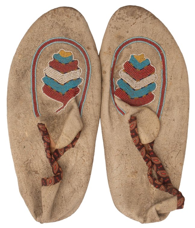 A Pair of Native American Beaded Moccasins