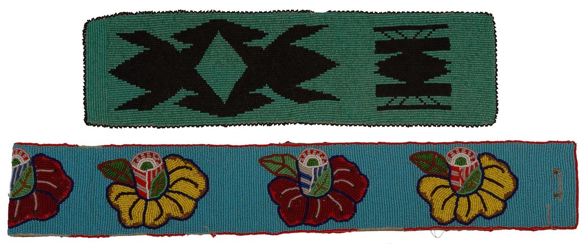 Native American Beaded Hide Belt Strip