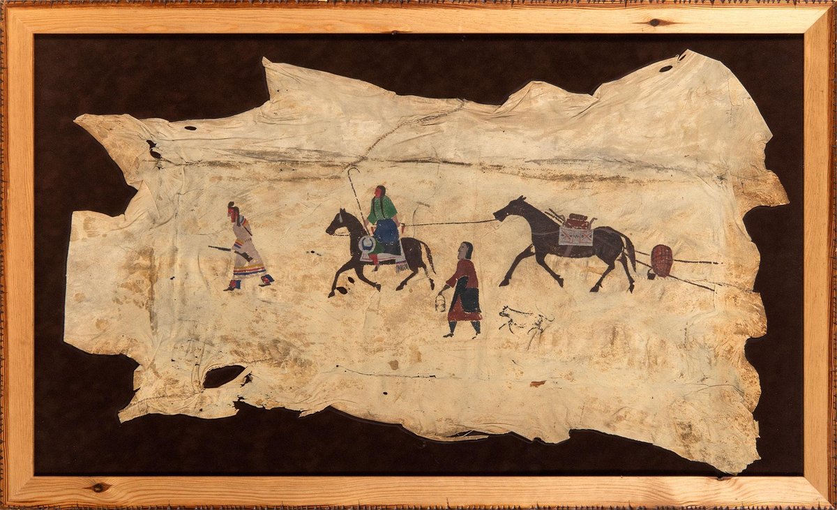 Plains Indian Painted Pictorial Hide