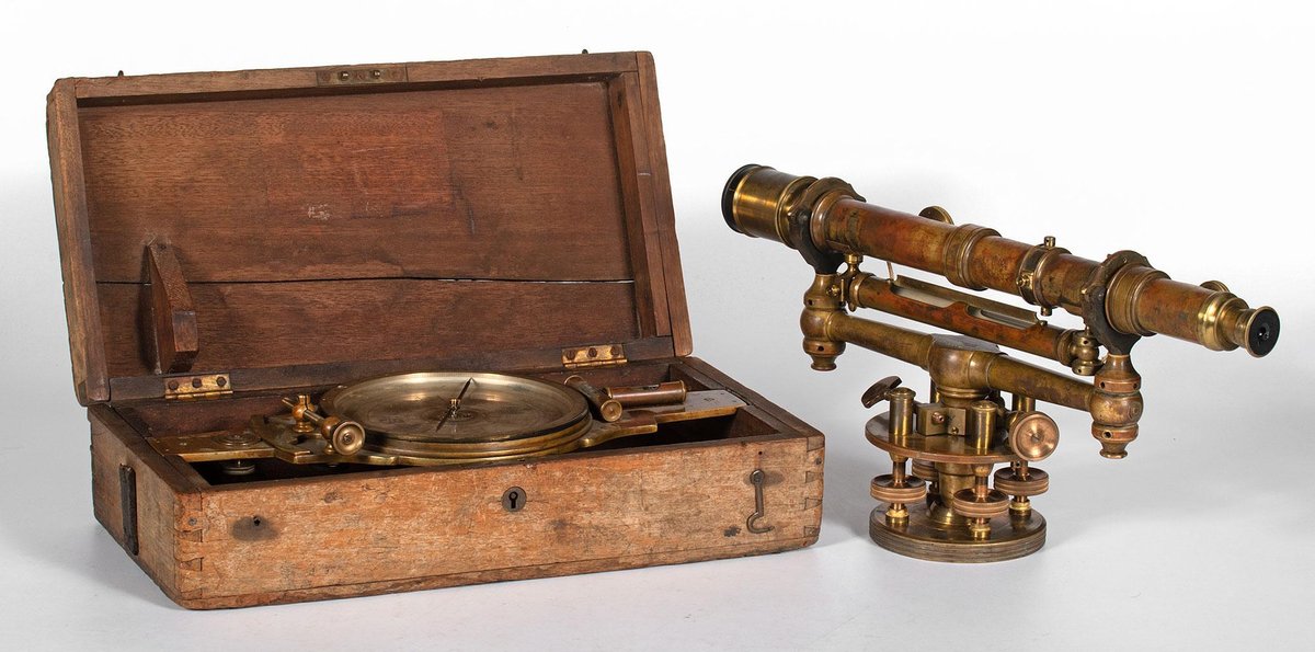19th Century Brass Surveyors Compass by Gurley