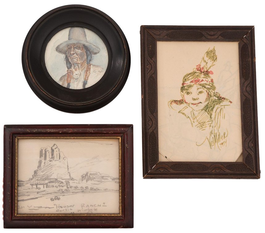 Three Miniature Western Paintings