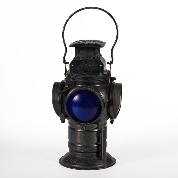 Union Pacific Marked Adlake 4-Way Railroad Switch Lamp