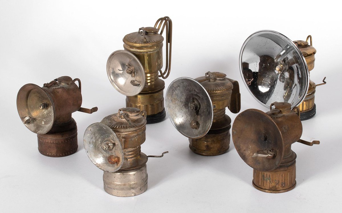 Grouping of Antique Miners Cap Lamps