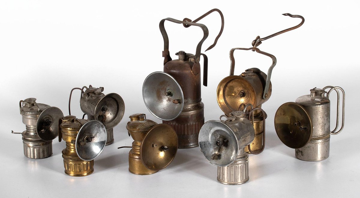 Grouping of Antique Miners Cap Lamps