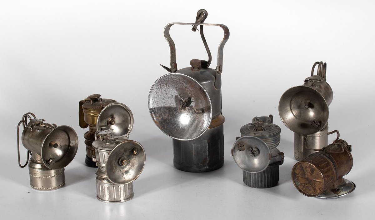 Grouping of Antique Miners Cap Lamps