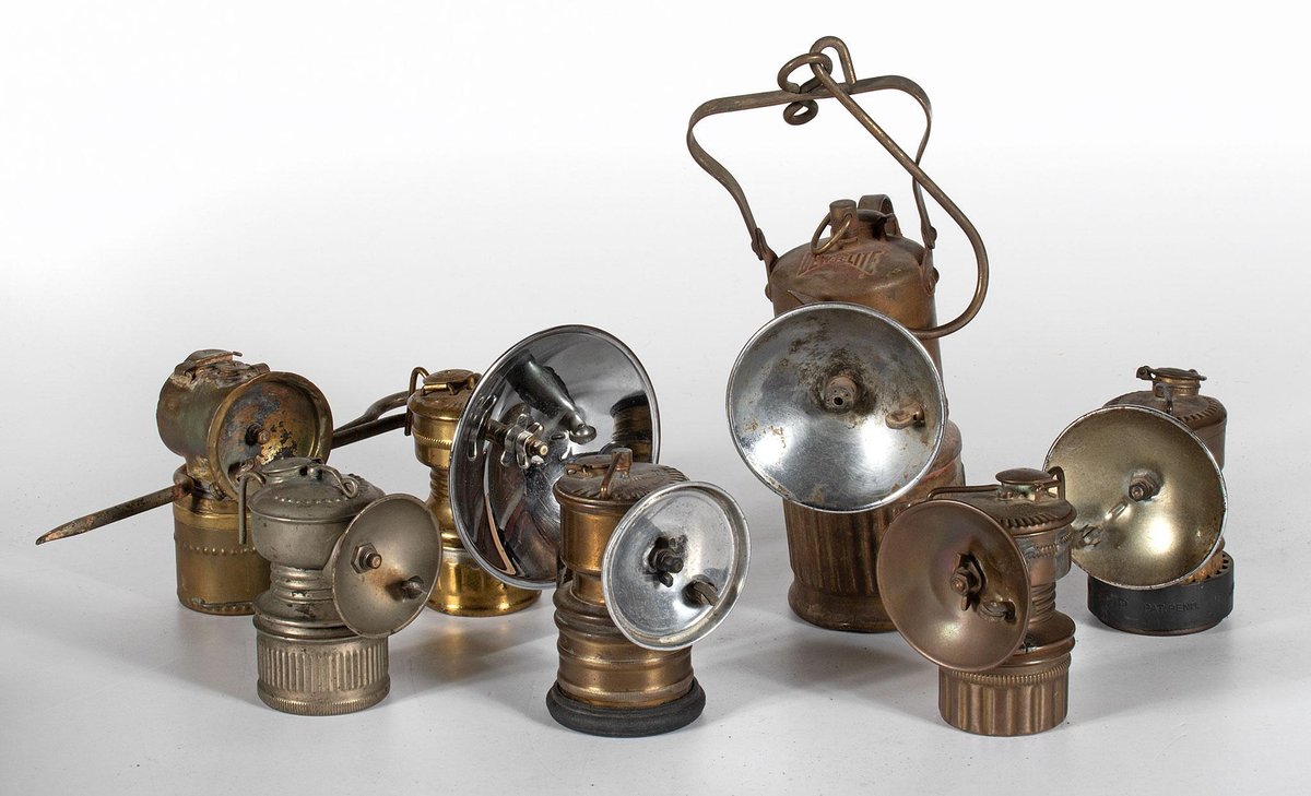 Grouping of Antique Miners Cap Lamps