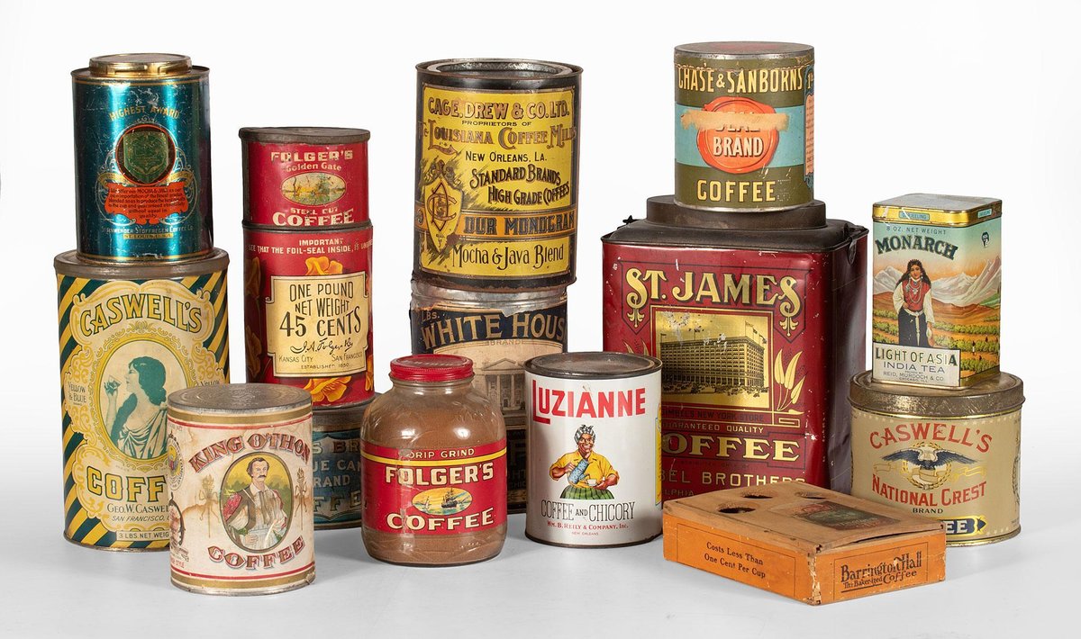 Grouping of Antique Litho Coffee Tins