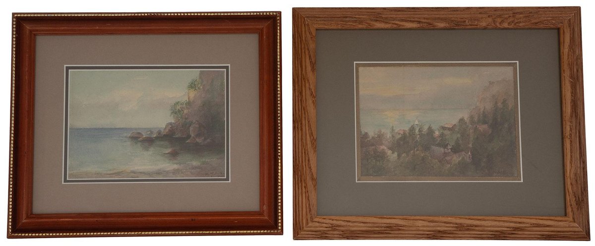 Two Watercolors by Winifred M. Bathey (Los Angeles,  1876-1967)