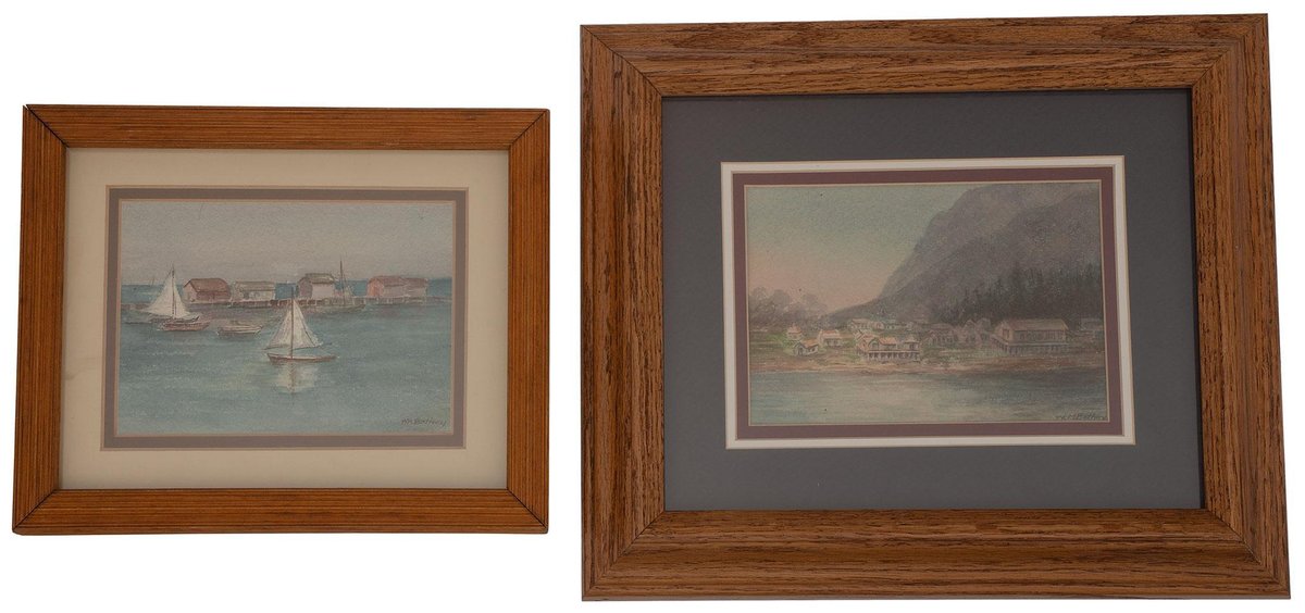 Two Watercolors by Winifred M. Bathey (Los Angeles,  1876-1967)