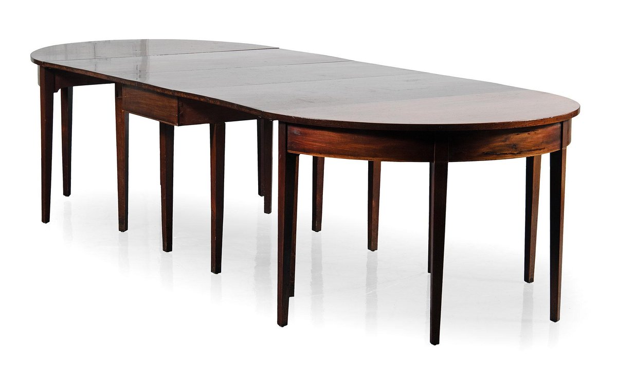Hepplewhite Three Piece Inlaid Banquet Table