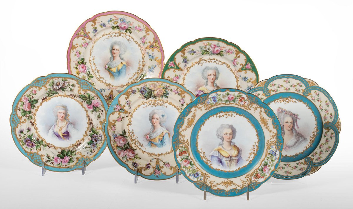 Sevres Porcelain Portrait Plates